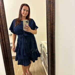 MICHAEL Michael Kors Blue Ruffled Midi Sundress